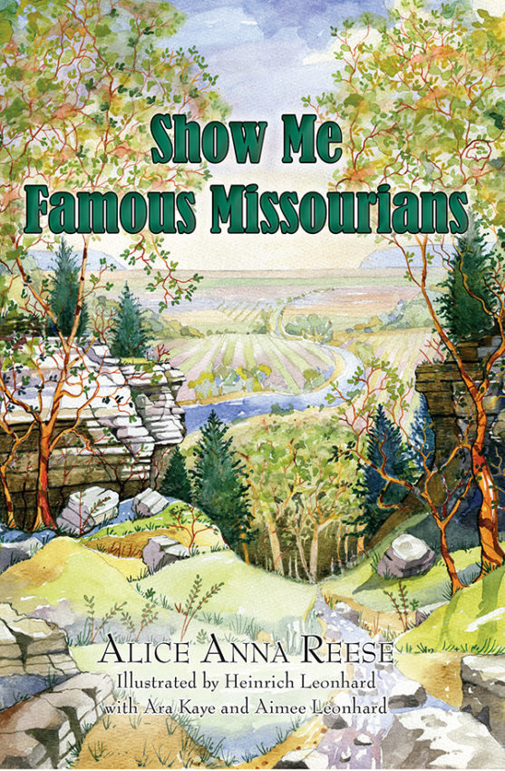 Show Me Famous Missourians" book cover illustration.